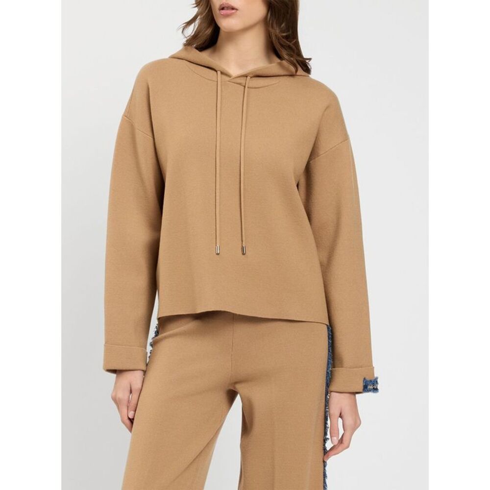 Twinset U&B Women Twinset U&B Relaxed Fit Viscose-Blend Knit Hoodie